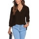 thumbnail image 5 of Sexy Dance Top de mujer con manga 3/4 y blusa holgada con cuello en V, 5 of 7