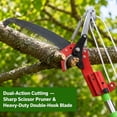 thumbnail image 6 of 2-in-1 Extendable Pole Saw (8.2-15.1ft) with Pruner, Scissors, Double-Hook Saw Blades, Goggles & Gloves, 6 of 8