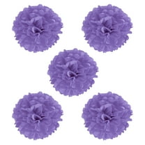 Uxcell 8" Tissue Pom Poms Paper Flowers Ball Wedding Party Decoration, Purple 5 Pack