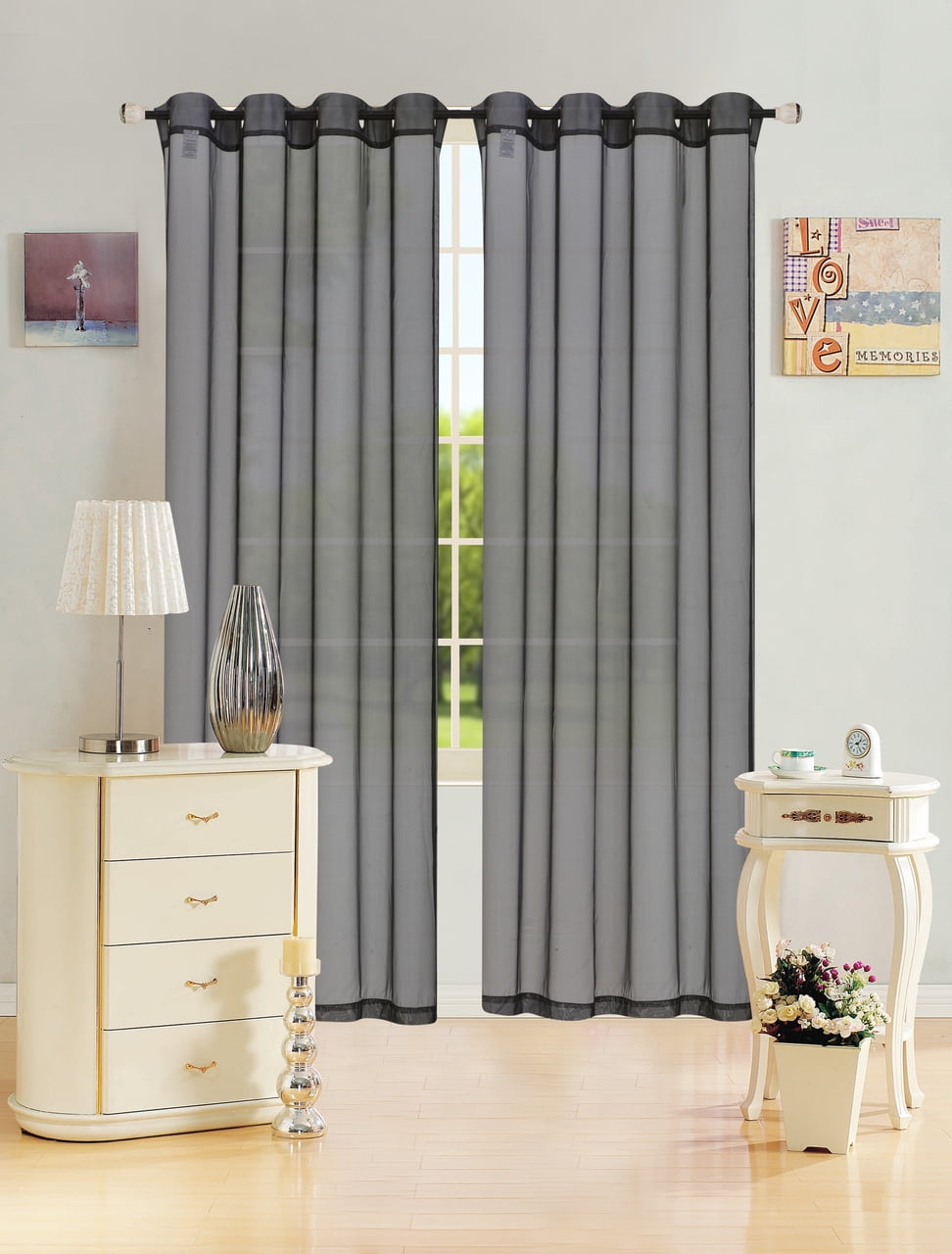 Lisa Sheer Voile Window Curtains Panel Home Bedroom Living room 55" x 84" 1 Pc 