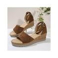 thumbnail image 2 of Womens Comfortable Slip On Open Toe Ankle Strap Heel Slide Wedge Sandal Platform Summer Shoes, 2 of 9