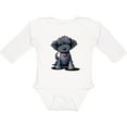 thumbnail image 3 of Inktastic Black Doodle Puppy Boys or Girls Long Sleeve Baby Bodysuit, 3 of 5