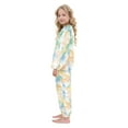 thumbnail image 4 of Fluffy Pajamas Set Fuzzy Winter Warm Pj Sets Pullover Tops and Long Pants Watercolor Soft Pastel Strokes X-Small, 4 of 8
