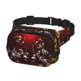 thumbnail image 2 of Kdxio Wolf With Wildflowers Crossbody Double Layer Waist Bag Belt Bag for Unisex Fanny Pack Fashion Waist Packs for Hiking Running Shopping Traveling, 2 of 9
