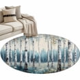 thumbnail image 2 of Spring Forest Round Area Rug 3.3 FT, Non Slip Small Entryway Kitchen Mat, Grey Tree Branch Impressionist Style Washable Soft Circular Rug Non-Shedding Door Mat for Bathroom Playroom Kids Room, 2 of 9