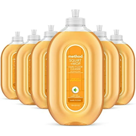 Method Squirt + Mop Hard Floor Cleaner, Ginger Yuzu, 25 Ounce, 6 Pack, Packaging May Vary