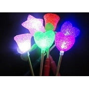 5 pcs LED Flashing light up stick Multi Color Glow Rose Wand Party Concert Favor