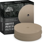 COLETTI Unbleached Percolator Coffee Filters - 100 Pack of Percolator Filters - Camping Coffee Filters for Percolators - 3.75 inch Premium Disc Perculator Style Coffee Filter - Paper