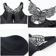 thumbnail image 7 of Spdoo Women's Front Closure Bra Plus Size Gathering Lightly Padded Bra Butterfly Back Racerback Bralette Black 40/90CD, 7 of 7