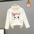 thumbnail image 2 of Generic Children's Clothes Girl's Fall And Winter Long Sleeve Cat Printing Thickened De Velvet Half Turtleneck Bottoming Shirt Tops Shirts Sweatshirts Pullover (6-7 Years,WH3), 2 of 5