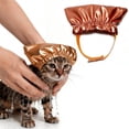 thumbnail image 2 of Shower Cap Reusable Bath Ear Covers with Adjustable Strap Cat Bathing Hat for Ears Elastic Headgear for Cat, 2 of 9