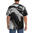 thumbnail image 3 of Fotbe Fluid Black White Paint Swirls Camisa Estampada de Manga Corta para Hombre, Casual de Verano, Estilo Playero, Sin Arrugas-3X-Large, 3 of 5