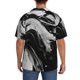 thumbnail image 3 of Fotbe Fluid Black White Paint Swirls Camisa Estampada de Manga Corta para Hombre, Casual de Verano, Estilo Playero, Sin Arrugas-Large, 3 of 5
