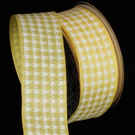 The Ribbon People Yellow and White Wired Craft Ribbon 1.5" x 27 Yards