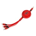 thumbnail image 2 of Línea de datos telescópica 3 en 1 3A Cable cargador de cable de carga rápida para teléfono móvil con múltiples cabezalesRojo, 2 of 5