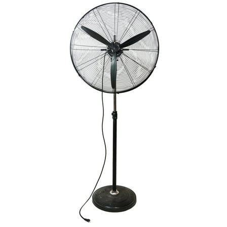 Northlight 30" Adjustable 3-Speed Oscillating Industrial Pedestal Fan - Black