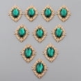 thumbnail image 2 of veasfak Lot de 10 Boutons flatback Boutons pour Robe de Mariée avec Strass pour Vert, 2 of 9
