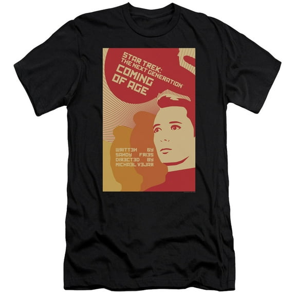 Star Trek Tng Season 1 Episode 19 Premium Canvas Adult Slim Fit 30/1 T-Shirt Black