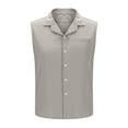 thumbnail image 4 of HomeDM Women's Button Down Tank Tops, Sleeveless Collared Tops Summer Casual Shirts - Gray/XL, 4 of 7