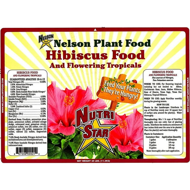Nelson Hibiscus (Potassiumfeeding Tropicals) 10412 25lb Walmart