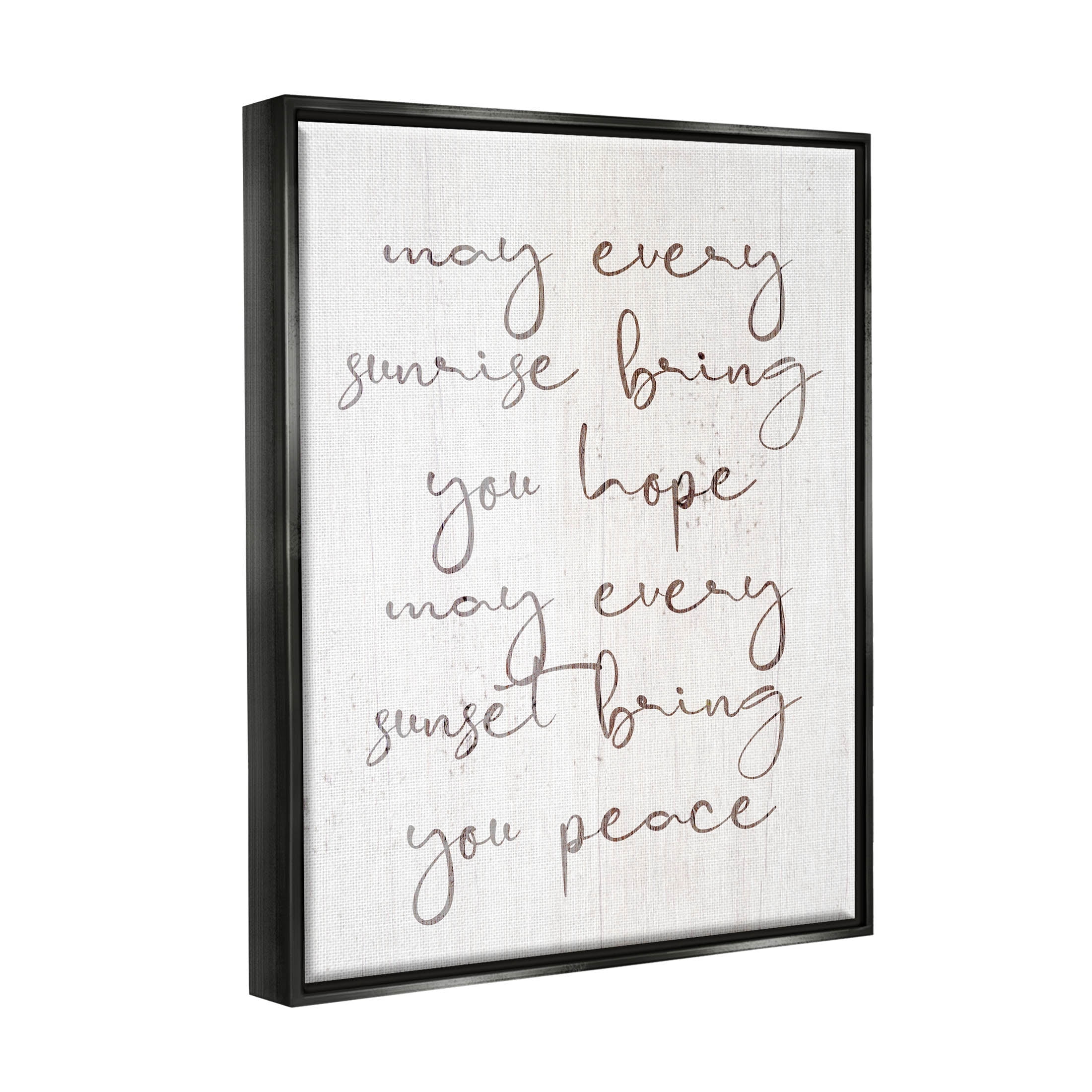 Sunrise Bring You Hope Uplifting Phrase Inspirational Graphic Art Jet Black Framed Art Print Wall Art
