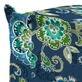 thumbnail image 4 of Jordan Manufacturing 20" x 20" Fanfare Capri Blue Floral Square Outdoor Pouf Ottoman with Flange, 4 of 10
