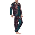 thumbnail image 2 of Yiaed Abstract Botanical Heart Print Men’s Pajamas Set - Long Sleeve Button Down Sleep Shirt and Pajama Bottoms Sleepwear Set Mens Pjs Sets Men's Pajama Bottoms-XX-Large, 2 of 7