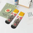 thumbnail image 7 of Fuzoiu Floral Sunglasses Cat Art Print Adult Socks, Crew Moisture-wicking Socks, Unisex Cushion Crew Socks,Casual Sports Ankle Socks, 7 of 7