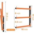 thumbnail image 2 of Lumber Rack WallMounted Lumber Storage Rack Heavy Duty Wood Storage Racks with Level System Lb Durable Garage Wood Organizer Orange Lumber Metal Racks for Indoor and Outdoor (, 2 of 7