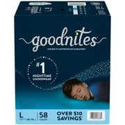 Goodnites Overnight Underwear for Boys, L (68-95 lb.), 58 Ct