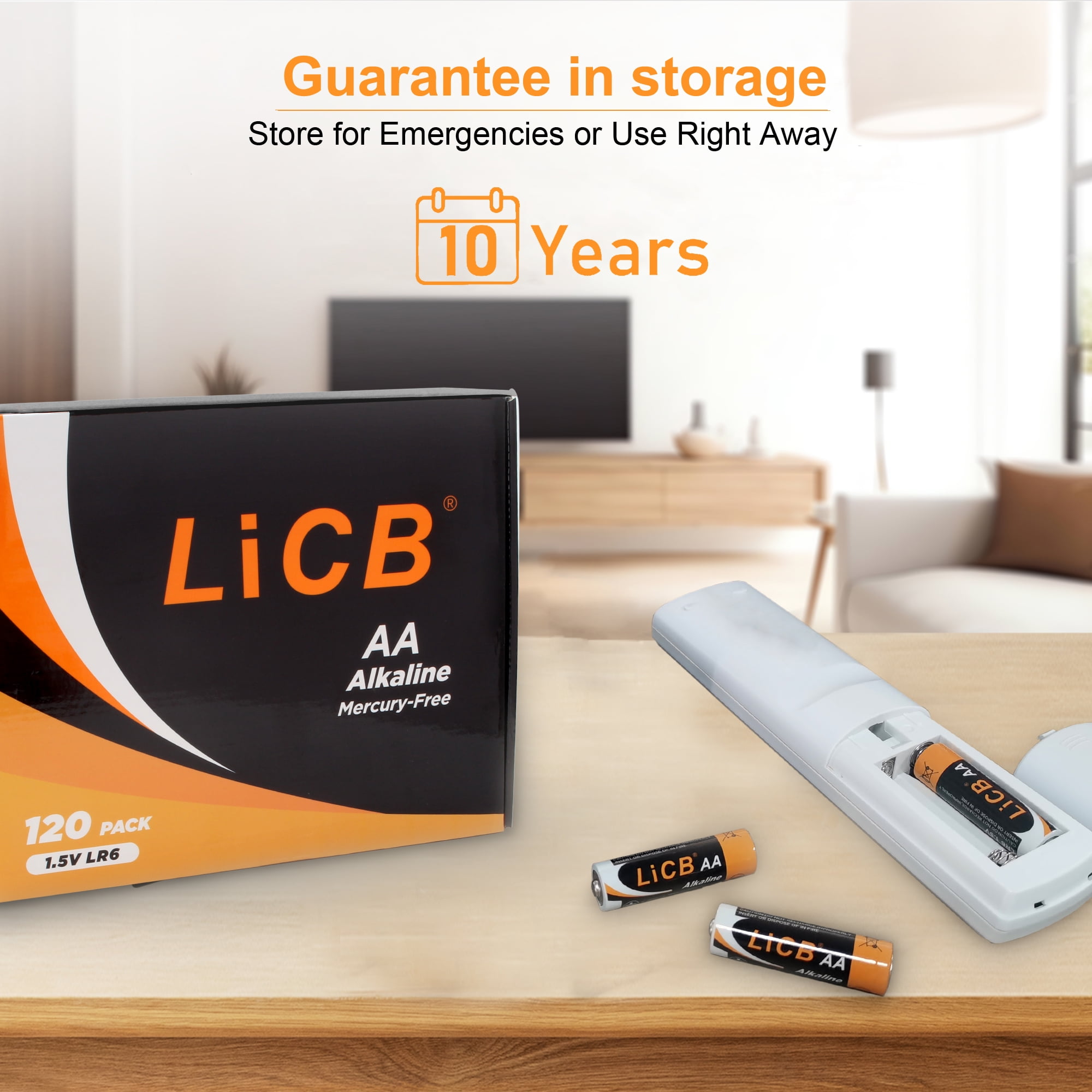 LiCB Alkaline AA Batteries Value Pack (120 Pack), 1.5 Volts Long-Lasting Double A Batteries for Business and Household
