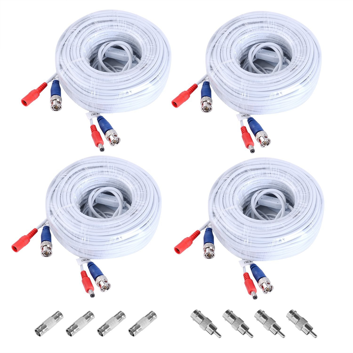 ANNKE 4 Pack 30M/100ft All-in-One Video Power Cables, BNC Extension ...