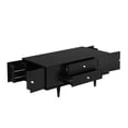 thumbnail image 3 of Hassch Modern Coffee Table with 4 Drawers & Hidden Side Compartments, Multifunctional Center Table with Solid Wood Legs, for Living Room, Bedroom, Office, 47.2"L x 23.6"W x 19.3"H, Black, 3 of 9