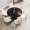 thumbnail image 2 of 53.3" Round Dining Table With Black Metal Iron Base - Accommodates 6 People, Sintered Stone Top, , , High Temperature Tabletop, Base, 6, To Electrical Conductivity, Easy Clean, 2 of 5