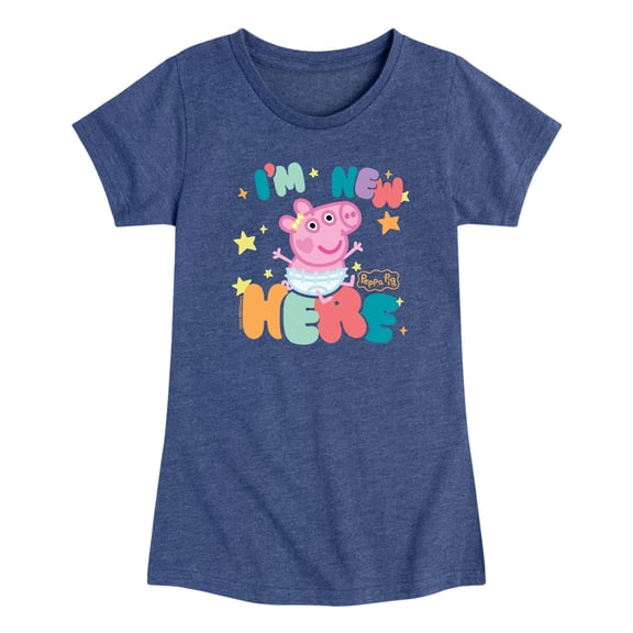 Peppa Pig - Im New Here - Toddler Girls Fitted Short Sleeve T-Shirt