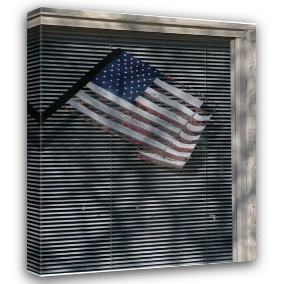 Scott Larson 28x34 Gallery Wrapped Canvas Wall Art Titled - Window Flag I
