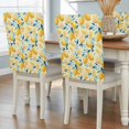 thumbnail image 2 of Summer Fruit Chair Covers Set of 4 Watercolor Lemon Cute Frangipani Blue Leaf Rustic Chair Back Covers Stretch Removable Washable Slipcovers Protector for Dining Room Kitchen Party Decor, 2 of 9
