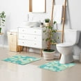 thumbnail image 5 of Toilet Rug U-Shaped Bathroom Rugs Non-Slip Soft Plush Machine Washable Contour Bath Mat Watercolor Daisy Flowers 24x20, 5 of 9