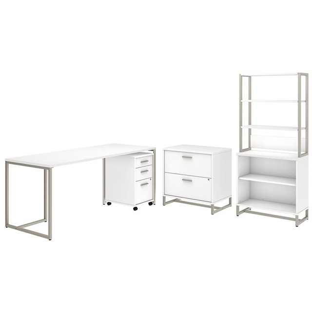 Bush Business Furniture Method by Kathy Ireland 5 Piece Set in White