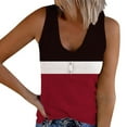 thumbnail image 2 of GaThRRgYP Summer Tops for Women,Women's Summer Tank Tops Loose Fit,Women's Summer Fashion V-neck T-Shirt Casual Sleeveless Printing Tank Vest Tops Red#1 XL, 2 of 5