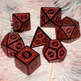 thumbnail image 3 of QiAN SiMAi Carving in Red Black DND Dice Set for Board Game, 3 of 4