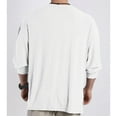 thumbnail image 4 of Mens Crewneck Sweatshirts Long Sleeve T-Shirts Casual Solid Pullover Side Slit High-Low Hem Basic Loungewear Athletic Workout Tees Tops, 4 of 5