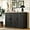 Black, variant on Anystyle 43.3”W White 3 Door Buffet Cabinet, Coffee Bar with Adjustable Shelf, Kitchen Sideboard for Living Room, Kitchen