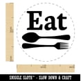 thumbnail image 2 of Eat Spoon and Fork Kitchen Self-Inking Rubber Stamp Ink Stamper - Blue Ink - Medium 1 Inch, 2 of 7