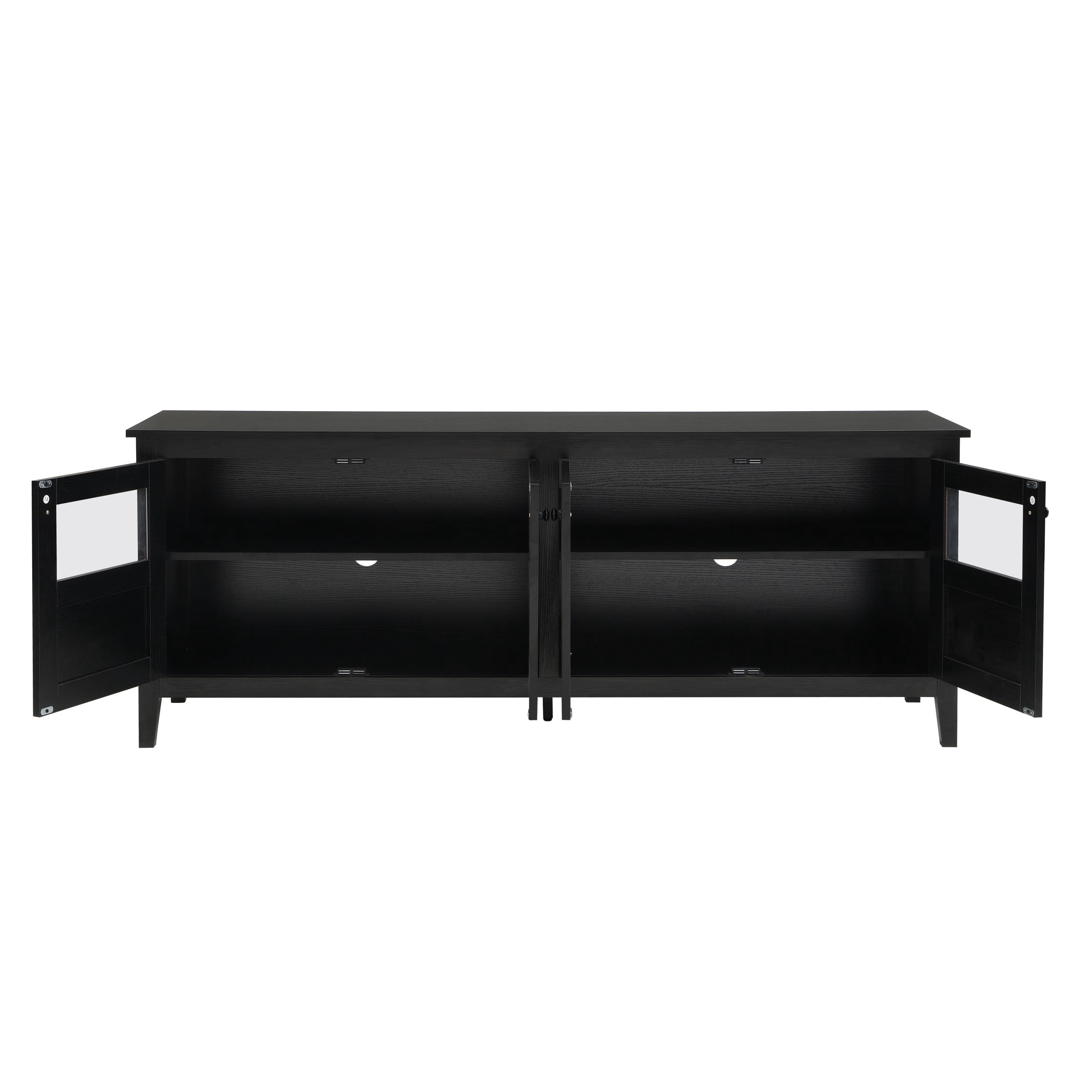 Christopher Knight Home Modern Sideboard Cabinet, Media Console with Acrylic Panel Doors, Matte Black