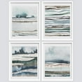 thumbnail image 2 of PixonSign Framed Wall Art Blue Pastel Paint Stroke Landscapes Prints, Set of 4 Abstract Shapes Wall Decor Arts, Colorful Wall Décor, Adhesive Canvas Poster, Modern Home Artwork - 11"x14" White, 2 of 5