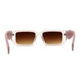 thumbnail image 4 of Narrow Rectangle Mod Square Geometric Diamond Cut Arm Sunglasses Beige Pink Brown, 4 of 4