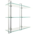 thumbnail image 6 of Danya B. Bathroom Wall Shelving Unit – Decorative Wall-Mount 3-Tier Adjustable Glass Wall Shelves on Aluminum Bars, 6 of 8