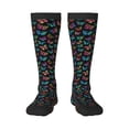 thumbnail image 1 of Fotbe Multicolored Butterflies Calcetas Divertidas Estampadas para Hombre y Mujer, Calcetas de Algodón hasta la Rodilla para Caminar, Correr, Enfermería y Embarazo, 1 of 6