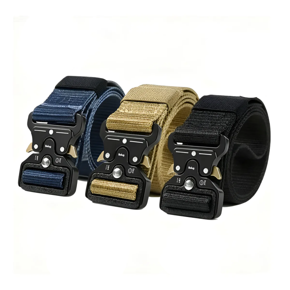 3 Pzs Cinturones Tácticos De Nailon Con Hebilla Metálica Belug, azul, negro y caqui